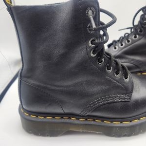 Dr. Martens Women's Eight-Eye Lace-Up Boot Combat, Black Nappa 7